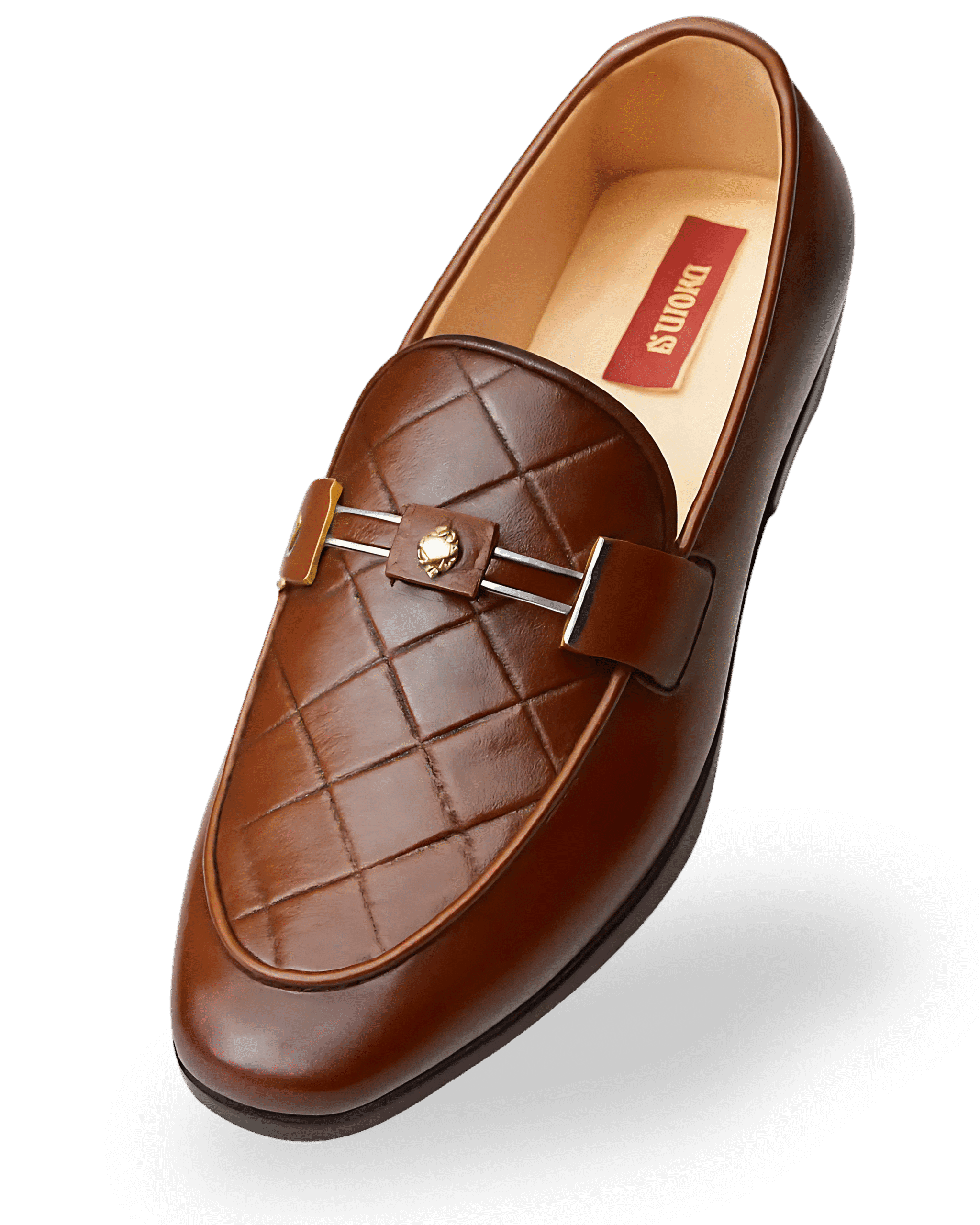 Brown-Woven-Leather-Loafers-with-Gold-tone-Crest-Buckle man category