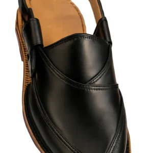 Classic Black Leather Slingback Sandals