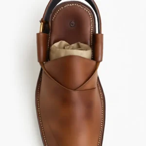 Refined Tan Leather Sandals with Cross-Front Design